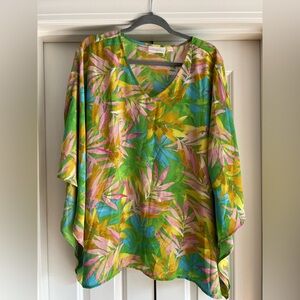 Womens - multi colored poncho - size XL
